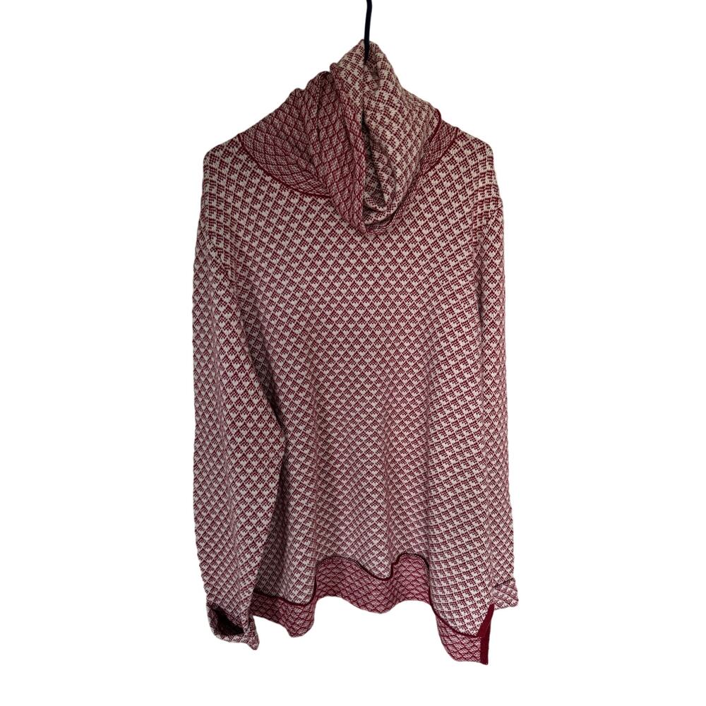 Fat Face Phoebe Jumper Sweater Cowl Neck Red White Plus Size 18 Holiday NEW